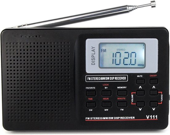 Retekess TR629 Portable Radio, AM FM SW World Receiver Radio with DSP, Support U Disk/SD Card Clock Alarm Clock for Elderly
