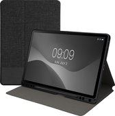 kwmobile hoes geschikt voor Samsung Galaxy Tab S9 + / S9 FE Plus - Slanke tablethoes met standaard - Tablet cover in antraciet / zwart