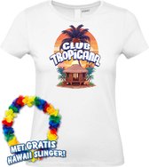 Dames t-shirt Cabana | Toppers in Concert 2024 | Club Tropicana | Hawaii Shirt | Ibiza Kleding | Wit Dames | maat XXL