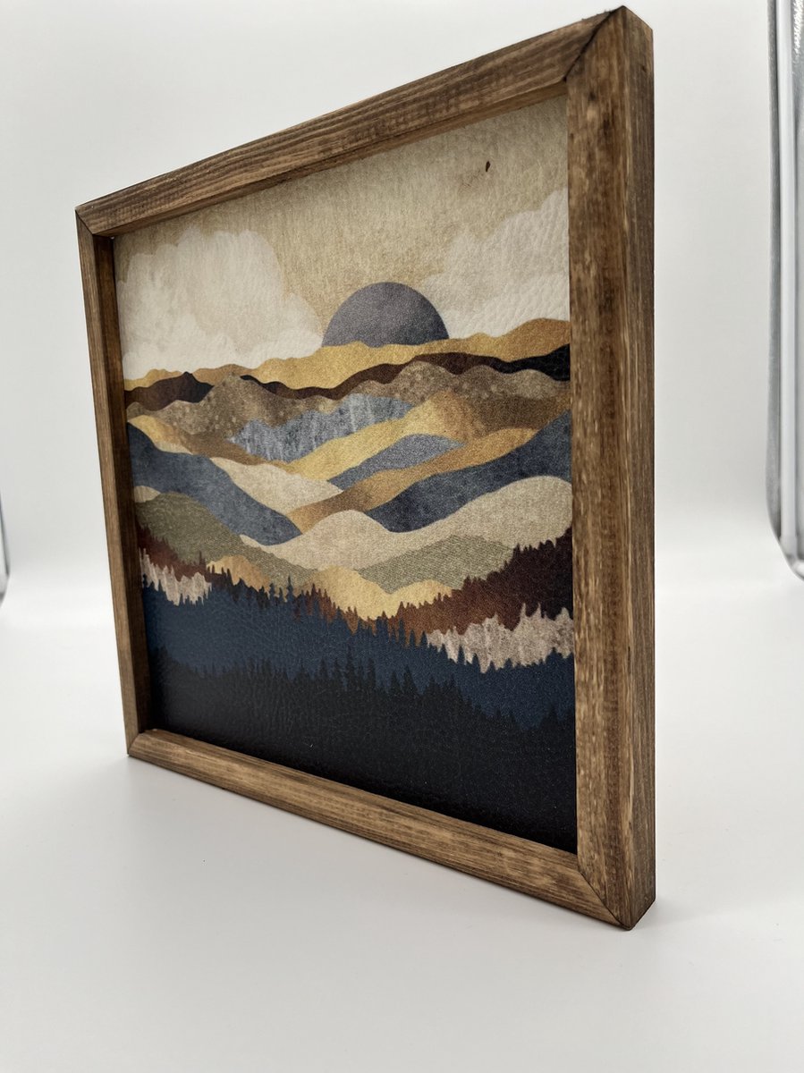 Wanddecoratie - Wandschap - schilderijen woonkamer - 30x30 cm - Posterlijst - Muurdecoratie - Beige