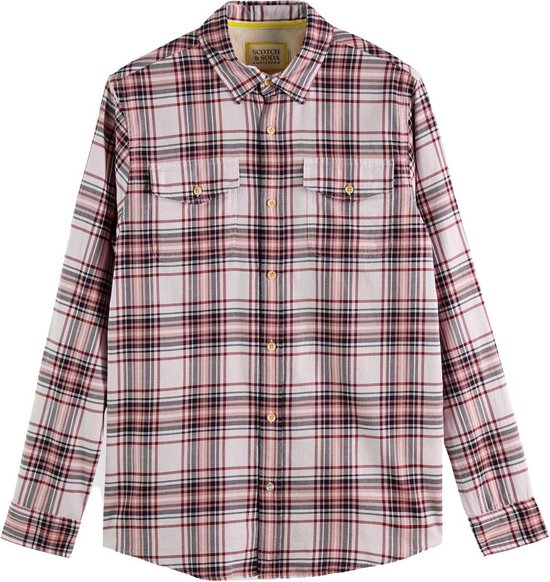 Scotch & Soda Overhemd Flannel Check Shirt 175486 6948 Mannen Maat - L