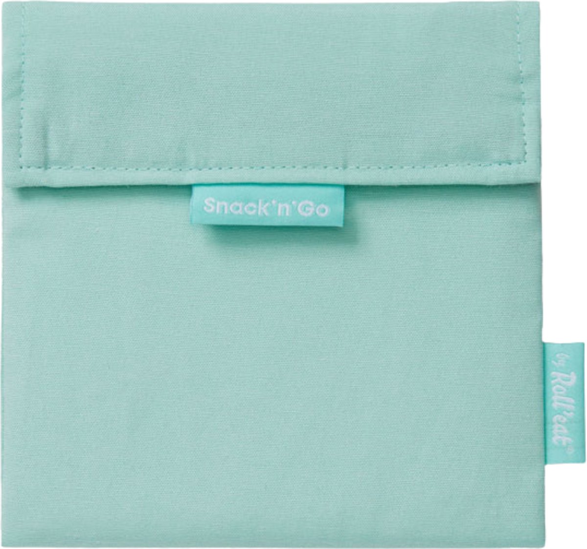 Snack'n'Go Nature Mint - Herbruikbaar Boterhamzakje en Snackverpakking - Sluiting met klittenband - BPA-vrij - Waterdichte binnenlaag - Wasbaar tot 60°C