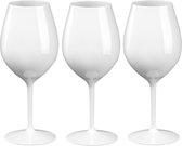 12x Witte of rode wijn wijnglazen 51 cl/510 ml van onbreekbaar wit kunststof - Herbruikbaar - Wijn drinkglazen - Wijn drinken