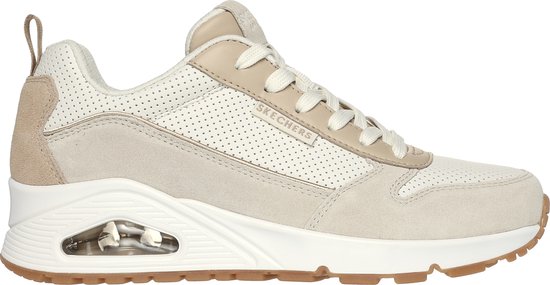 Skechers Uno - Two Much Fun Dames Sneakers - Taupe/Zand - Maat 41