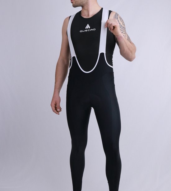 Queciao Bib Tight - Pantalon de cyclisme long avec peau de chamois et bretelles - Homme - Zwart