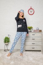 Sophia Mila Dames Luxe Pyjama | 2-delige Set | Lange Mouwen | Pyama Dames Volwassenen | Lange mouw | Blouse | Katoen | Pyjama Dames | Maat M
