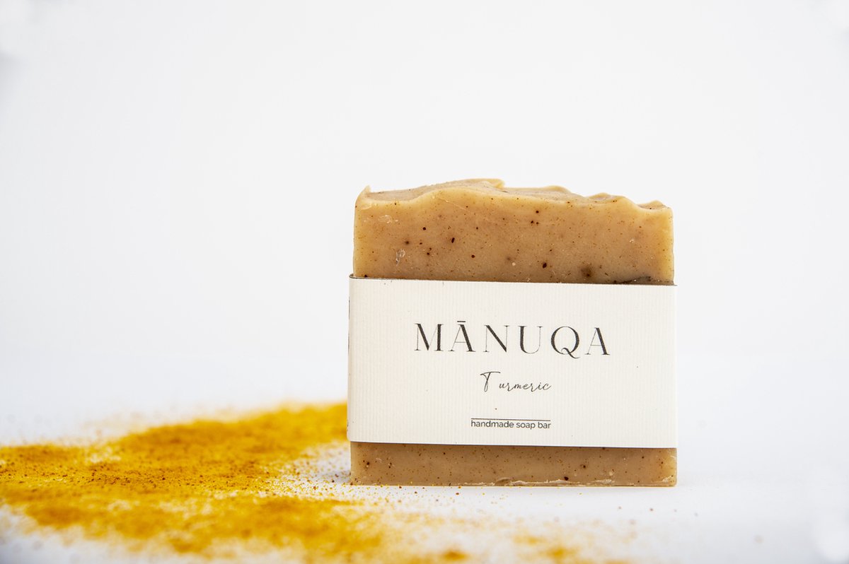 Goedkoopste Kurkuma 100 natuurlijke zeep bar 100 gram - met effectieve ingrediënten tegen eczeem en jeuk - hydraterend, verzorgend en beschermend