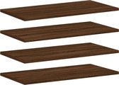 vidaXL - Wandschappen - 4 - st - 60x20x1,5 - cm - bewerkt - hout - bruin - eikenkleur