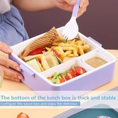 Boîte à déjeuner Bento Box pour Enfants, avec compartiments, 1300 ml, pour Enfants, avec 4 compartiments, boîte de petit-déjeuner pour Adultes, boîte à déjeuner durable, boîte à pain, pour École, le travail, le pique-nique