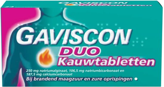 Foto: Gaviscon duo maagzuurremmer 24 kauwtabletten