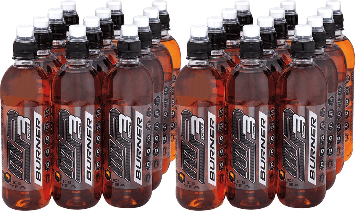 Goedkoopste Burner (Iced Tea - 24 x 500 ml) - MP3 - Carnitine drink - Sportdrank - 12 liter - Voordeelverpakking