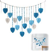 Macramé wandtapijt, boho, groot geweven wandtapijt, voor vrouwen, slaapkamer, woonkamer, kinderkamer, decoratief cadeau (blauw)