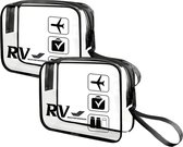 RV Reistas - 2 stuks - Transparante Toilettas & Make-uptas - Doorzichtig/Transparant