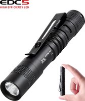 TomorrowNow® EDC5 Lampe de poche LED compacte - AAA - 230 lumens - Étanche - Bouton arrière - Pince à pantalon - Lampes de poche