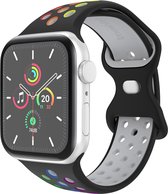 iMoshion Sport⁺ bandje geschikt geschikt voor Apple Watch Series 1 / 2 / 3 / 4 / 5 / 6 / 7 / 8 / 9 / SE - 38 / 40 / 41 mm - Maat M/L - Black Rainbow