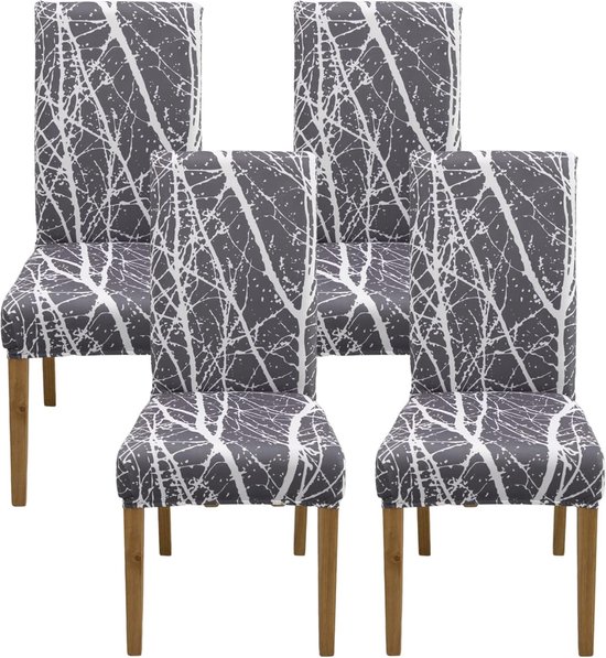 Housse de Chaise Scandinave - Lot de 4 - Extensible - Marron Housse de Chaise Scandinave - Lot de 4 - Extensible - Marron