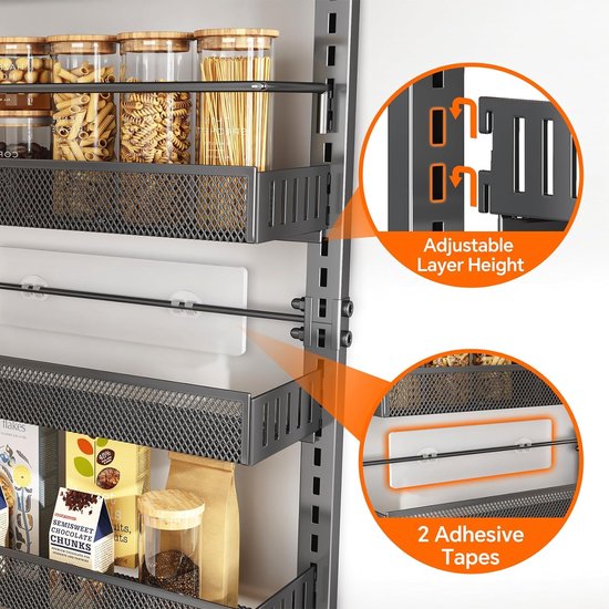 6-Tier Over de Deur Pantry Organizer, Upgraded Verstelbare Metalen Mand Over de Deur Kruidenrek, Pantry Deur Organisatie en Opslag, Opknoping Keuken Pantry Deur Organizer Voeg Ruimte voor U 6-Tier Over de Deur Pantry Organizer, Upgraded Verstelbare Metalen Mand Over de Deur Kruidenrek, Pantry Deur Organisatie en Opslag, Opknoping Keuken Pantry Deur Organizer Voeg Ruimte voor U