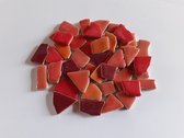 Keramische Mozaiek steentjes Rood mix 300 gram