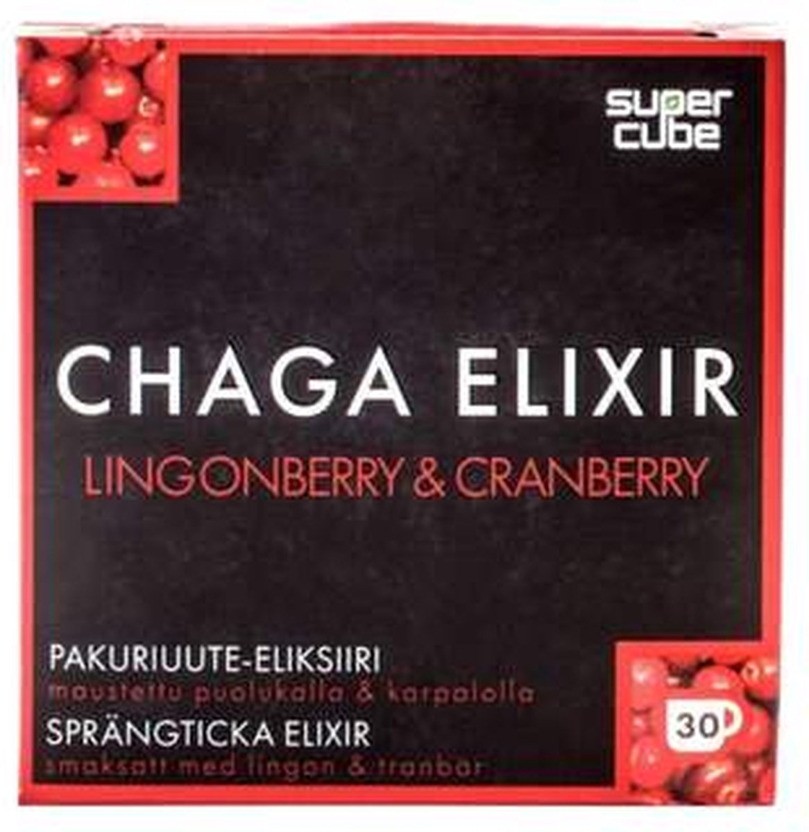 Goedkoopste Chaga Elixir Extract Lingonberry & Cranberry - Super Cube