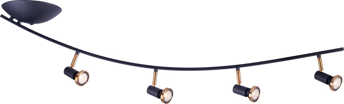 XZIBIT 4L boog GU10 LED 5W dim incl. zwart / brons