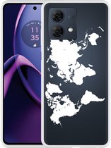 Cazy Hoesje geschikt voor Motorola Moto G84 5G World Map