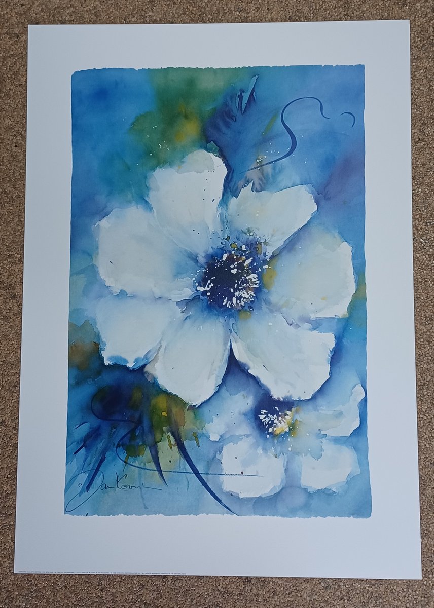 Poster Verkerke Jan Kooistra - white and blue 50 x 70 cm