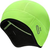 Chapeau de cyclisme pour sous-casque – Chapeau de casque avec trous pour lunettes pour femmes et hommes – Sous-chapeau pour casque d'hiver – Jaune