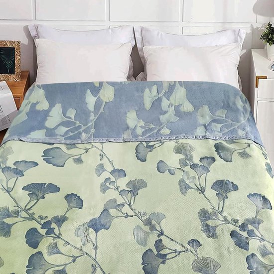 Sprei van 240 x 260 cm, bedsprei, ademend, gewatteerde zomerdeken, zacht, comfortabel, bankovertrek voor bed (240 x 260 cm, groen)