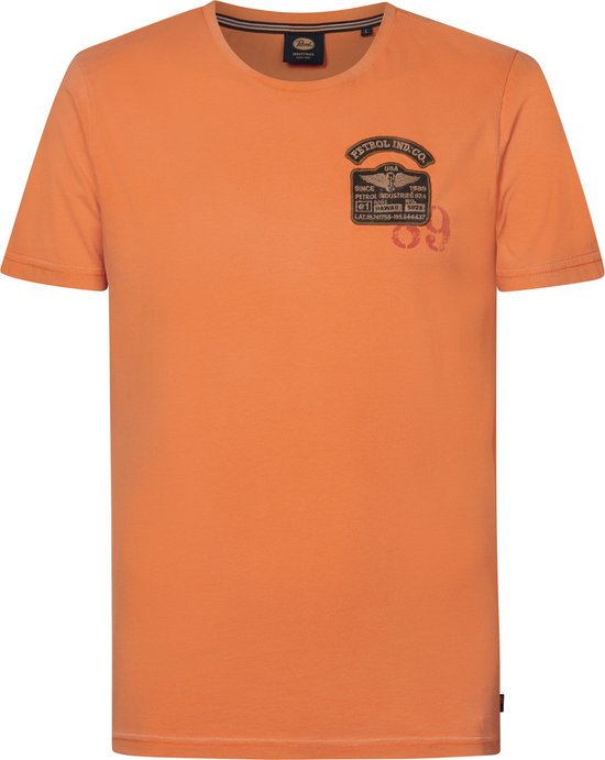 Petrol Industries - Heren Artwork T-shirt Palmetto - Oranje - Maat XL