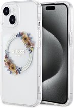 Coque Ring brillante Guess ( Compatible MagSafe) - Apple iPhone 15 (6,1") - Transparente