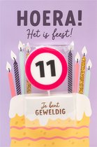 Verjaardagskaart met kaars | 11 jaar | Je bent geweldig