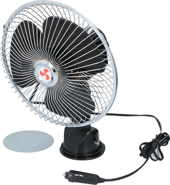 Vrachtwagen Ventilator 24V All Ride – Kleine Draagbare Ventilator met Zuignap en 2m Kabel voor Truck en Auto