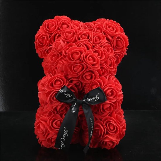 Rozen teddybeer van rode kunstrozen van 25cm Valentijnsdag /Moederdag /Verjaardag / bloemen beer / teddy beer / Rozen / Bloemen / Cadeau / Valentijn