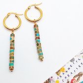 Jeannette-Creatief® - Beach - Tropical Earrings Gold - Oorbellen Natuursteen - Natuursteen