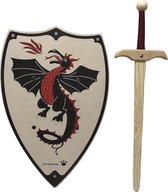 Houten zwaard Robin Hood en Schild draak kinderzwaard ridderzwaard ridderschild ridder struikroverzwaard