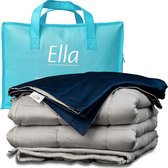 Ella® Verzwaringsdeken Katoen 11 kg 200x200 cm - Bundel met Hoes - Verzwaarde deken Inclusief 100% Biologisch Katoenen Overtrek
