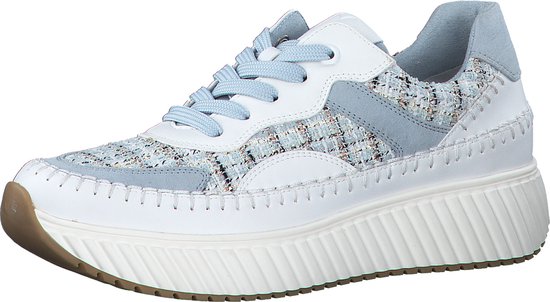 MARCO TOZZI MT Soft Lining + Feel Me - removable insole Dames Sneaker - WHITE/LIGHT BLUE - Maat 36