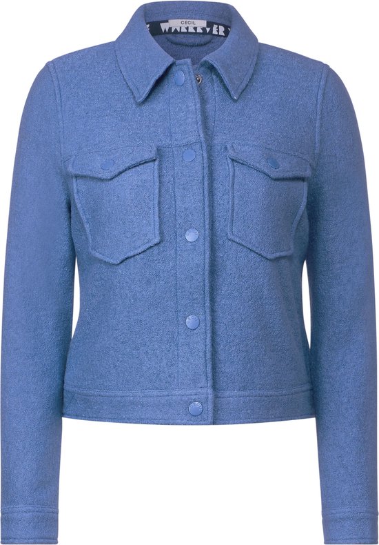 CECIL TOS Wool shirt jacket Dames Jas - water blauw - Maat L