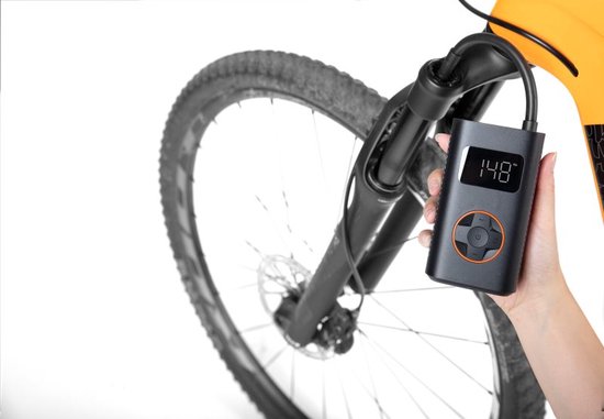 QiCycle N2 - Elektrische fietspomp - Bandenpomp (Auto, Motor, Fiets, Bal, Luchtbed) - Oplaadbaar - Drukmeter - 10.3 Bar van Merkloos — afbeelding 4
