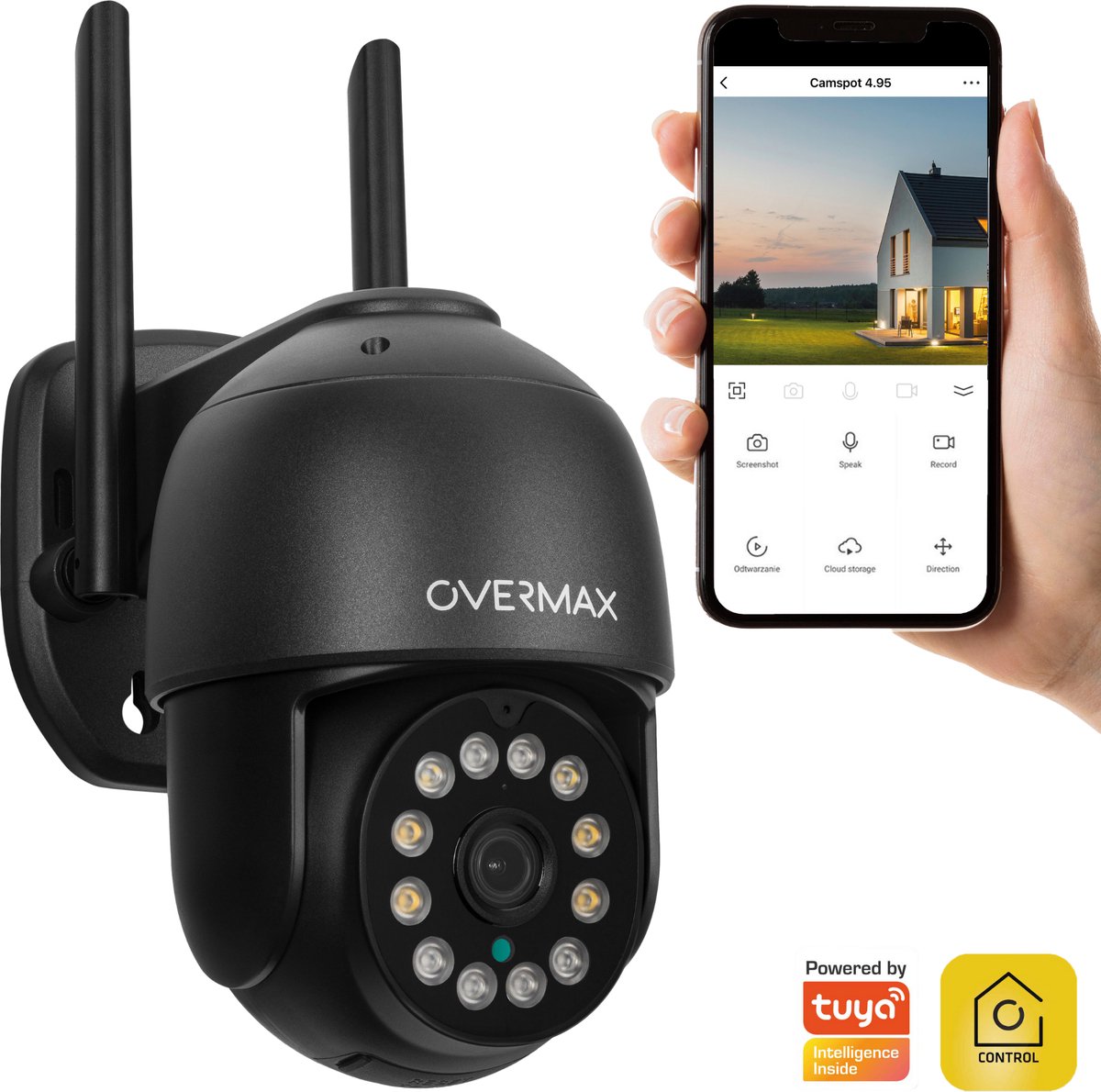 Overmax Camspot 4.95 - SMART Beveiligingscamera voor buiten - Intelligente bewegingsdetectie - Nachtmodus tot 60m - Alarm - iOS / Android APP - IP66 - PoE tot 100m