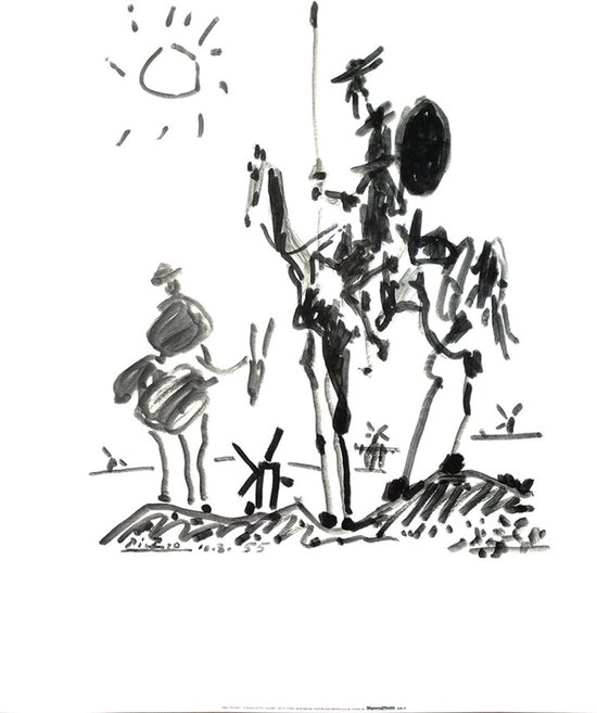 Kunstdruk Pablo Picasso - Don Quixote 60x80cm