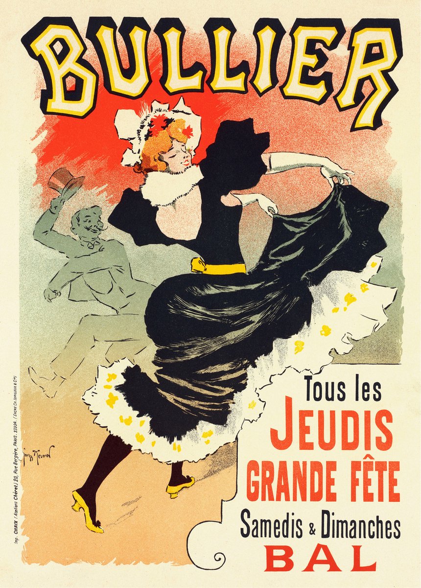 karo-art Poster - Bullier, Pour Le bal, 1899, Premium Print, verpakt in stevige kartonnen rolkoker Multikleur
