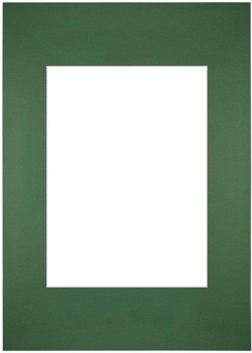 Passe-Partout Fotomaat 13x18 cm - Lijstmaat 20x28 cm - Groen Bos - Museumkarton - Fotolijst niet inbegrepen