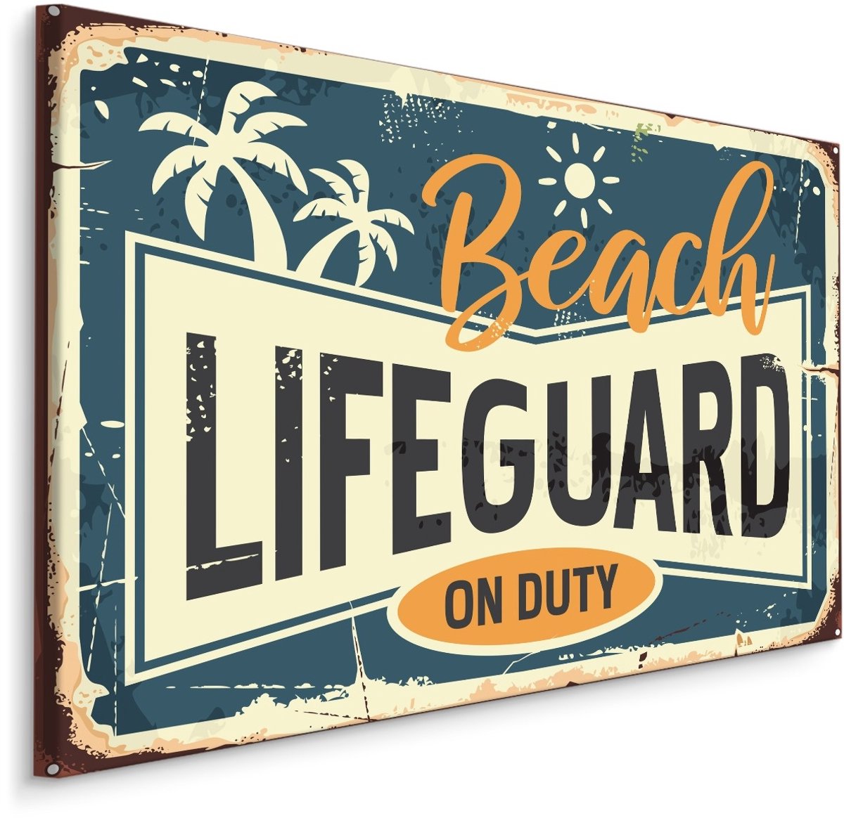 karo-art Schilderij - Beach Lifeguard, On Duty, Premium Print op canvas Multikleur