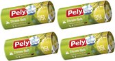 Pely® | 4 x 12 geparfumeerde afvalzakken | 35 liter | klimaatneutraal | trekband zakken | citrus geur | 55 x 63 cm
