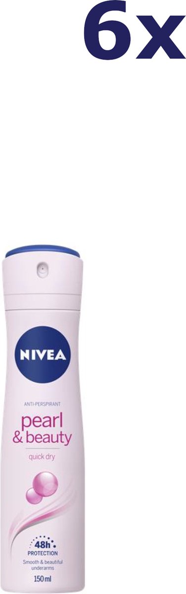 Goedkoopste Nivea Deodorant Pearl and Beauty 150ml - 6 Pack Voordeelverpakking