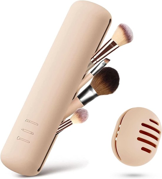 Foto: 2 stuks make up borstelhouder siliconen make upkwasthouder reismake upkwasttas make up sponshouder draagbare reis make upkwasttas voor make upkwasten make up ei kaki 