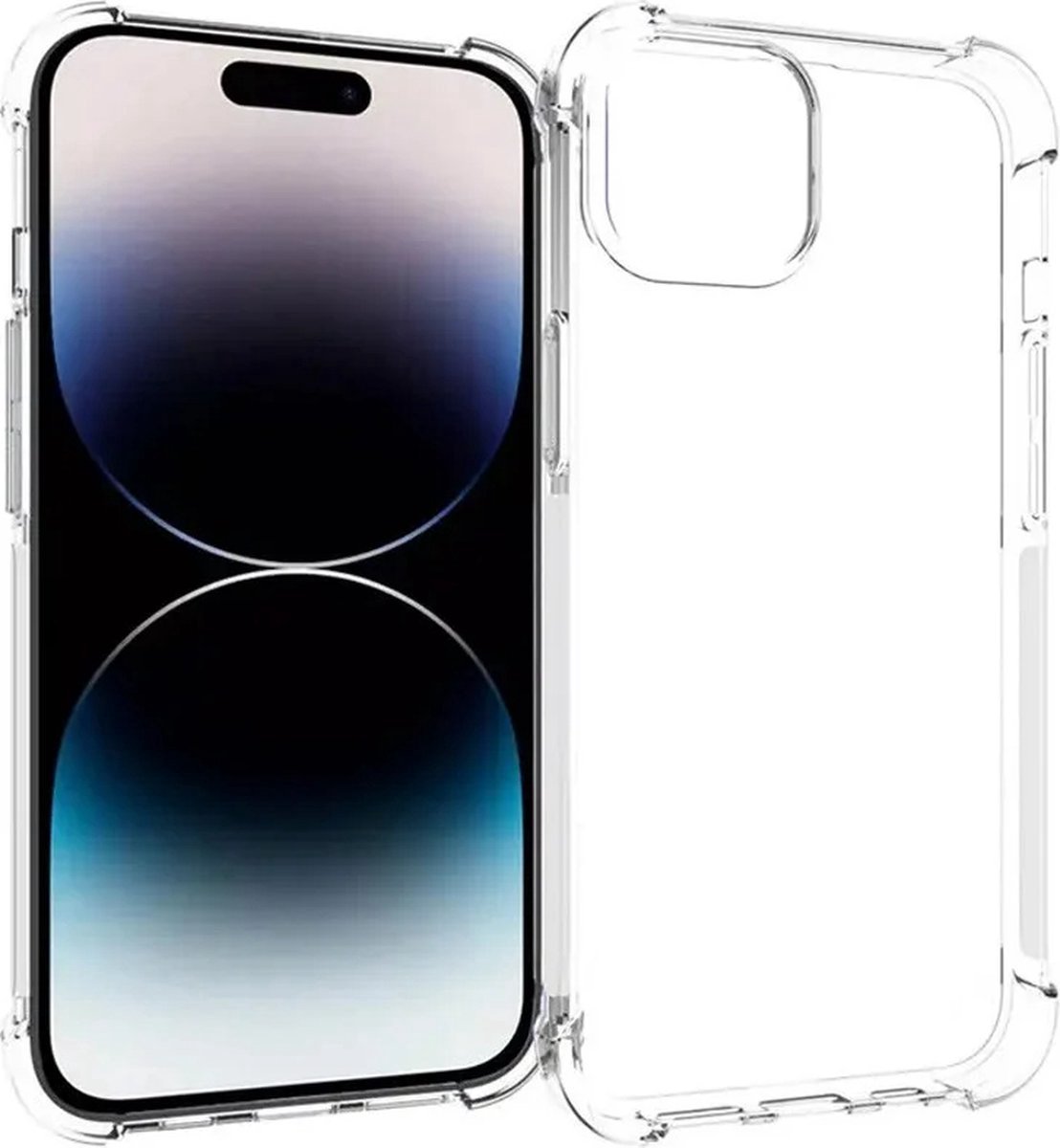 Iphone 15 Pro hoesje - Transparant - Opstaande hoeken