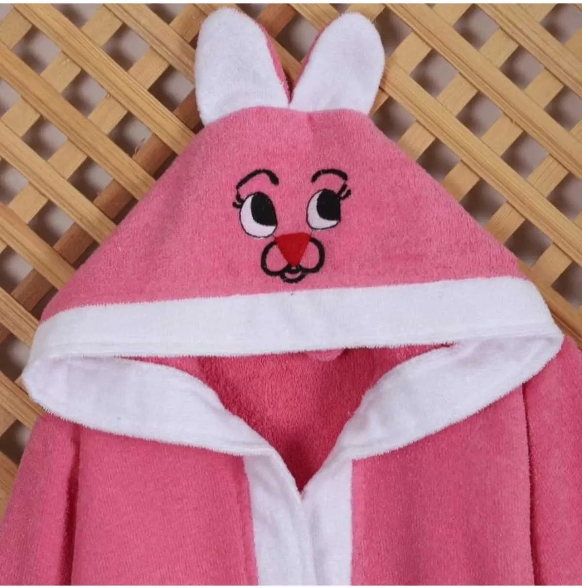 Gekleurde Badjas - Katoenen - Roze - 3/4 Jaar