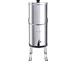 AQUA Logic - Gravity RVS - CS-Ultra - Waterfilter - Actieve kool - Nano Zilver - Ultra Membranen 0,03mcr - Gen2 (zwaartekracht-waterfilter-set)